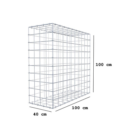 Schanskorf 100 cm x 100 cm x 40 cm (L x H x D), maaswijdte 10 x 10 cm, spiraalring