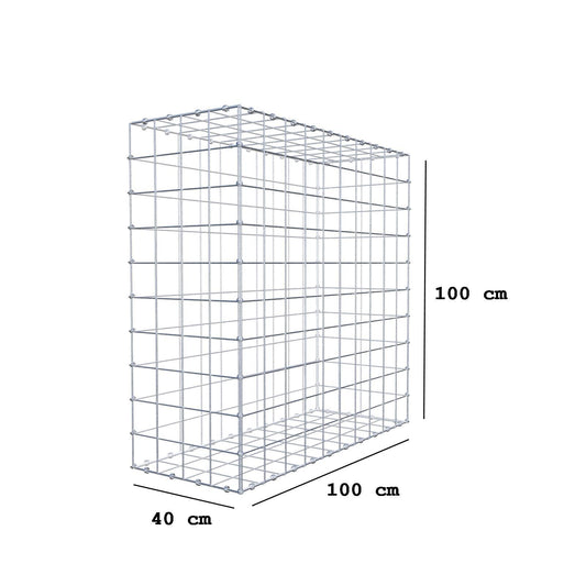 Schanskorf 100 cm x 100 cm x 40 cm (L x H x D), maaswijdte 10 x 10 cm, spiraalring