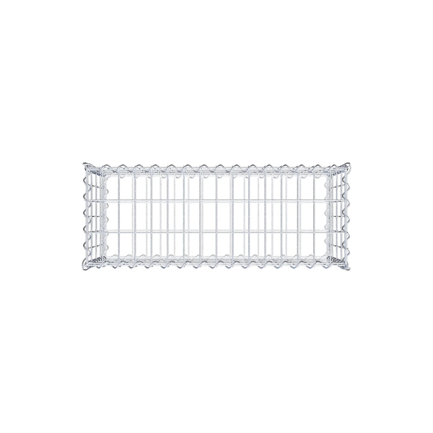 Schanskorf 80 cm x 40 cm x 30 cm (L x H x D), maaswijdte 5 cm x 10 cm, spiraalvormig
