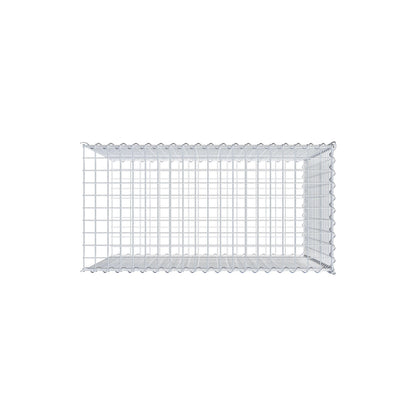 Opbouw schanskorf type 2 100 cm x 90 cm x 50 cm (L x H x D), maaswijdte 5 cm x 5 cm, spiraalvormig