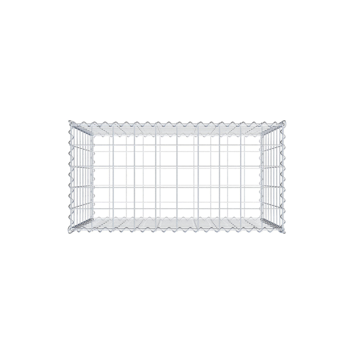 Schanskorf 100 cm x 80 cm x 50 cm (L x H x D), maaswijdte 10 cm x 10 cm, spiraalvormig