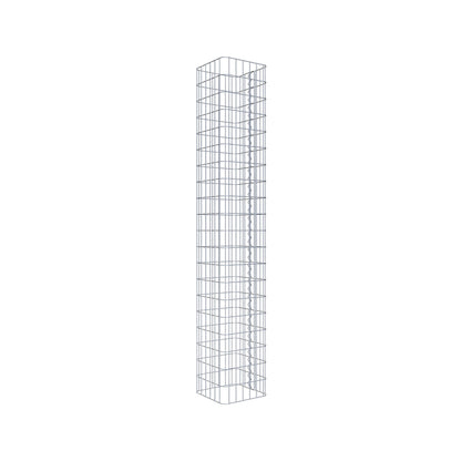 Rechthoekige thermisch verzinkte schanskorfzuil, 32 cm x 32 cm, 200 cm hoog, MW 5 x 10 cm