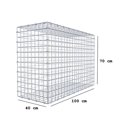 Schanskorf 100 cm x 70 cm x 40 cm (L x H x D), maaswijdte 5 x 5 cm, spiraalring