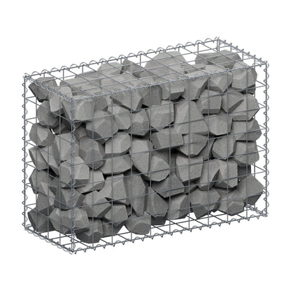 Schanskorf 100 cm x 70 cm x 40 cm (L x H x D), maaswijdte 10 cm x 10 cm, spiraalvormig