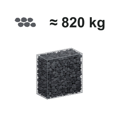 Gabion 100 cm x 100 cm x 50 cm (L x H x D), maskstorlek 5 cm x 5 cm, spiral