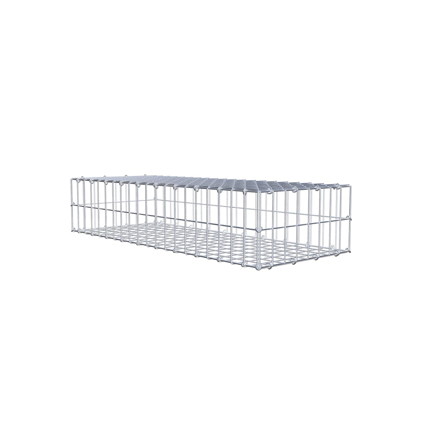 Gabião 100 cm x 20 cm x 40 cm (C x A x P), malhagem 5 cm x 10 cm, anel C