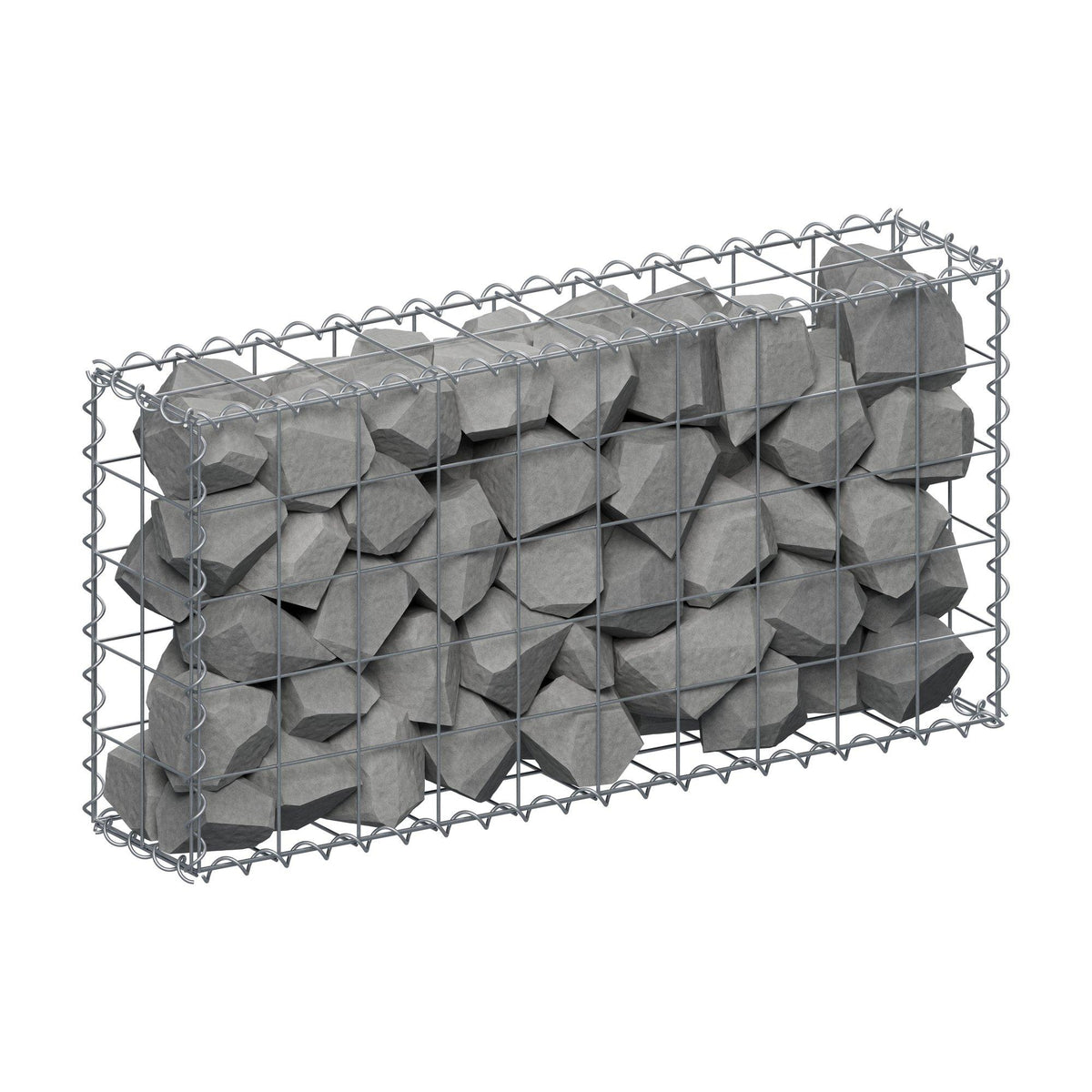 Schanskorf 100 cm x 50 cm x 20 cm (L x H x D), maaswijdte 10 cm x 10 cm, spiraalvormig