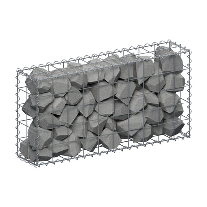 Schanskorf 100 cm x 50 cm x 20 cm (L x H x D), maaswijdte 10 cm x 10 cm, spiraalvormig