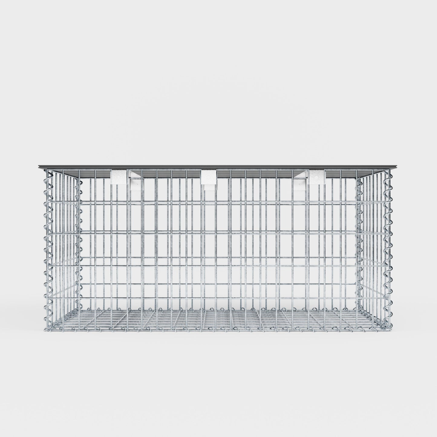 Trädgårdsbänk av gabionspiral 105 x 50 x 50 cm - MW 5 x 10 cm, med återvunnen topp i antracit