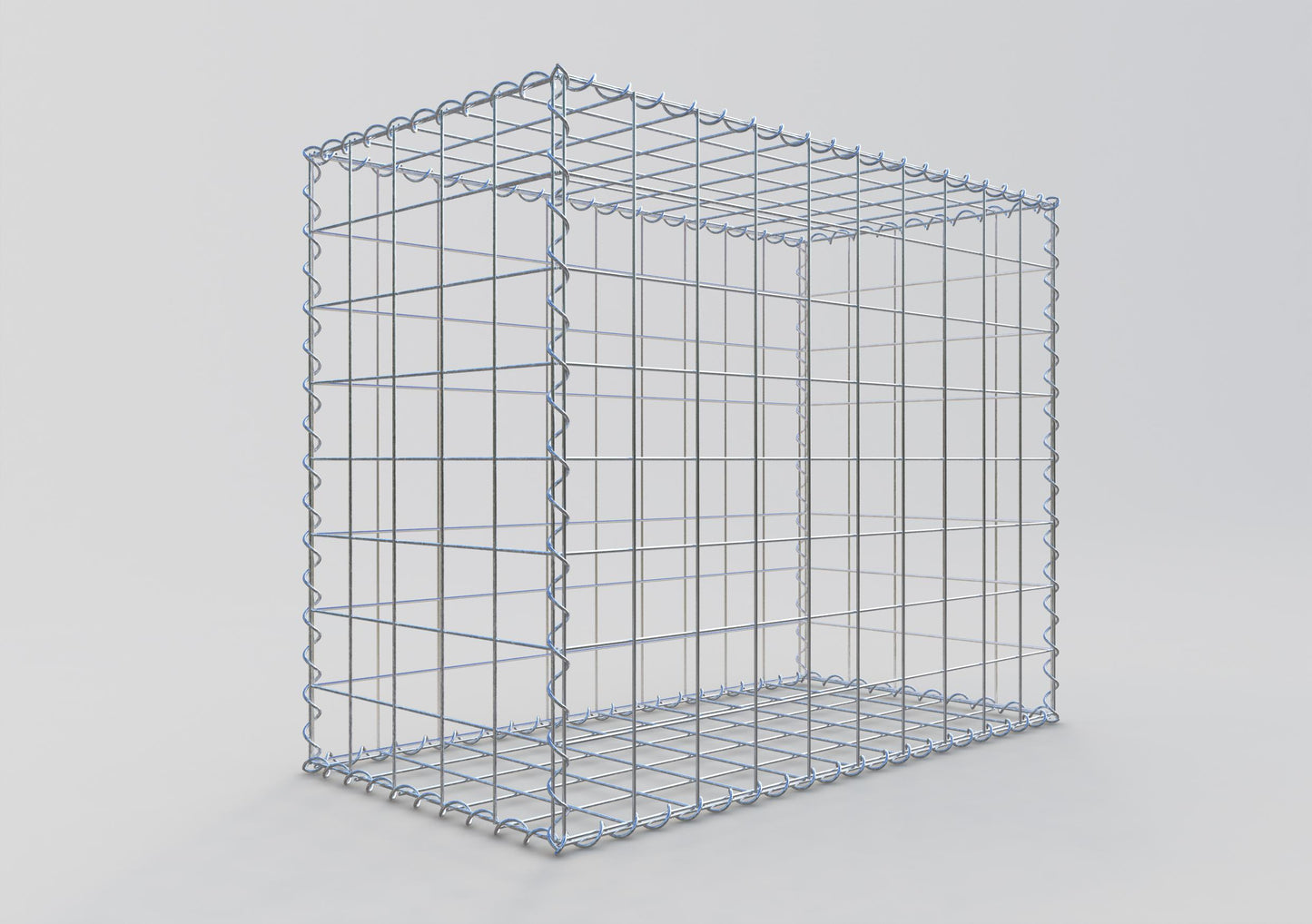 Gabion 100 cm x 80 cm x 50 cm (L x H x D), maskestørrelse 10 cm x 10 cm, spiral