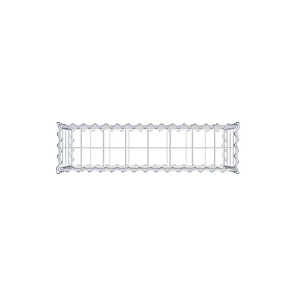 Schanskorf 80 cm x 40 cm x 20 cm (L x H x D), maaswijdte 10 cm x 10 cm, spiraalvormig