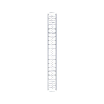 Rund gabionsøjle, varmgalvaniseret, 22 cm diameter, 200 cm højde, MW 5 cm x 10 cm