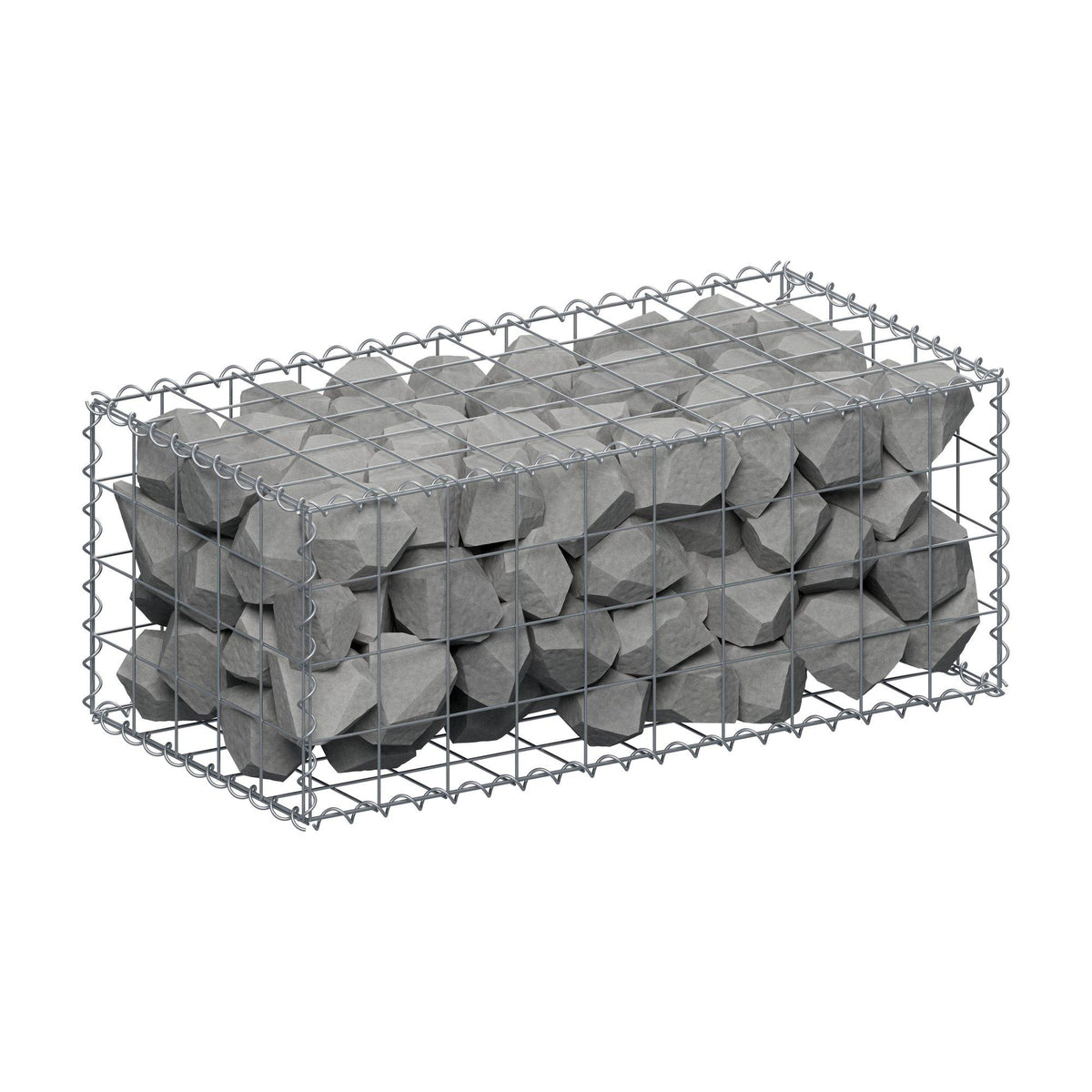 Gabion 100 cm x 40 cm x 50 cm (L x H x D), maskstorlek 10 cm x 10 cm, spiral