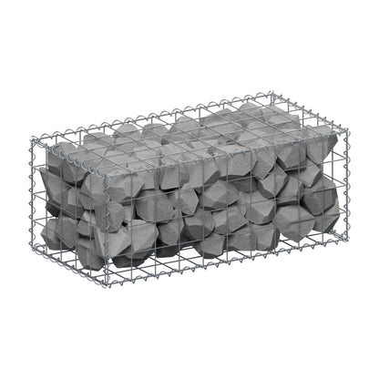 Gabion 100 cm x 40 cm x 50 cm (L x H x D), maskstorlek 10 cm x 10 cm, spiral