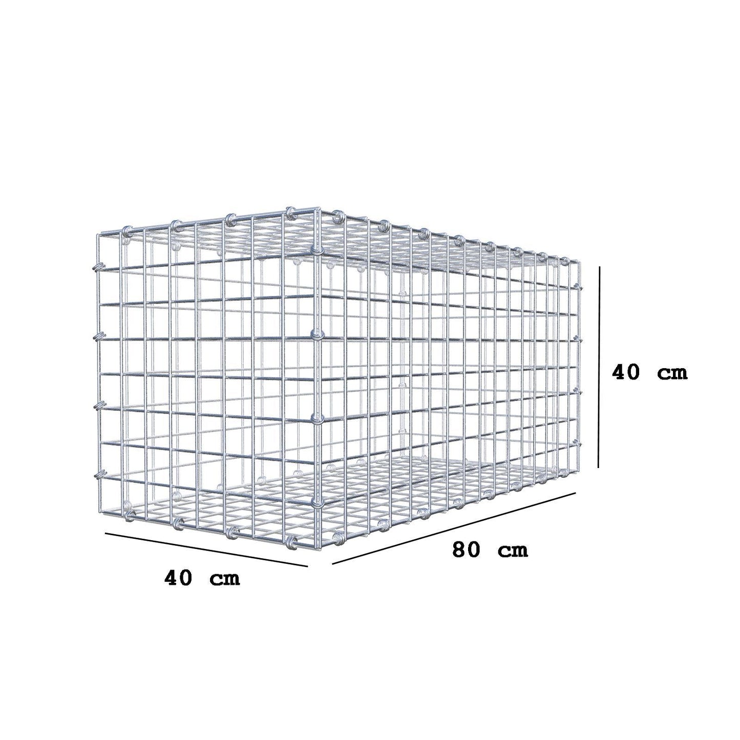 Schanskorf 80 cm x 40 cm x 40 cm (L x H x D), maaswijdte 5 x 5 cm, spiraalring