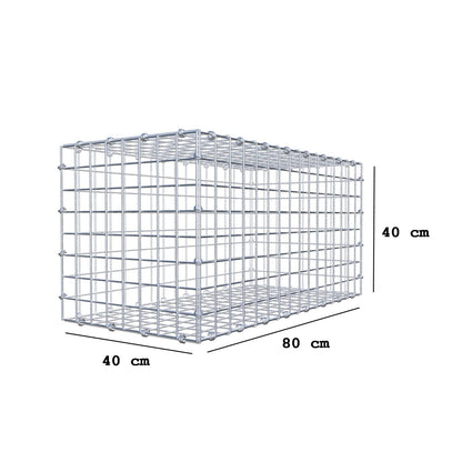 Schanskorf 80 cm x 40 cm x 40 cm (L x H x D), maaswijdte 5 x 5 cm, spiraalring