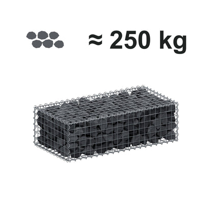 Gabion 100 cm x 30 cm x 50 cm (L x H x D), mesh size 5 cm x 5 cm, spiral