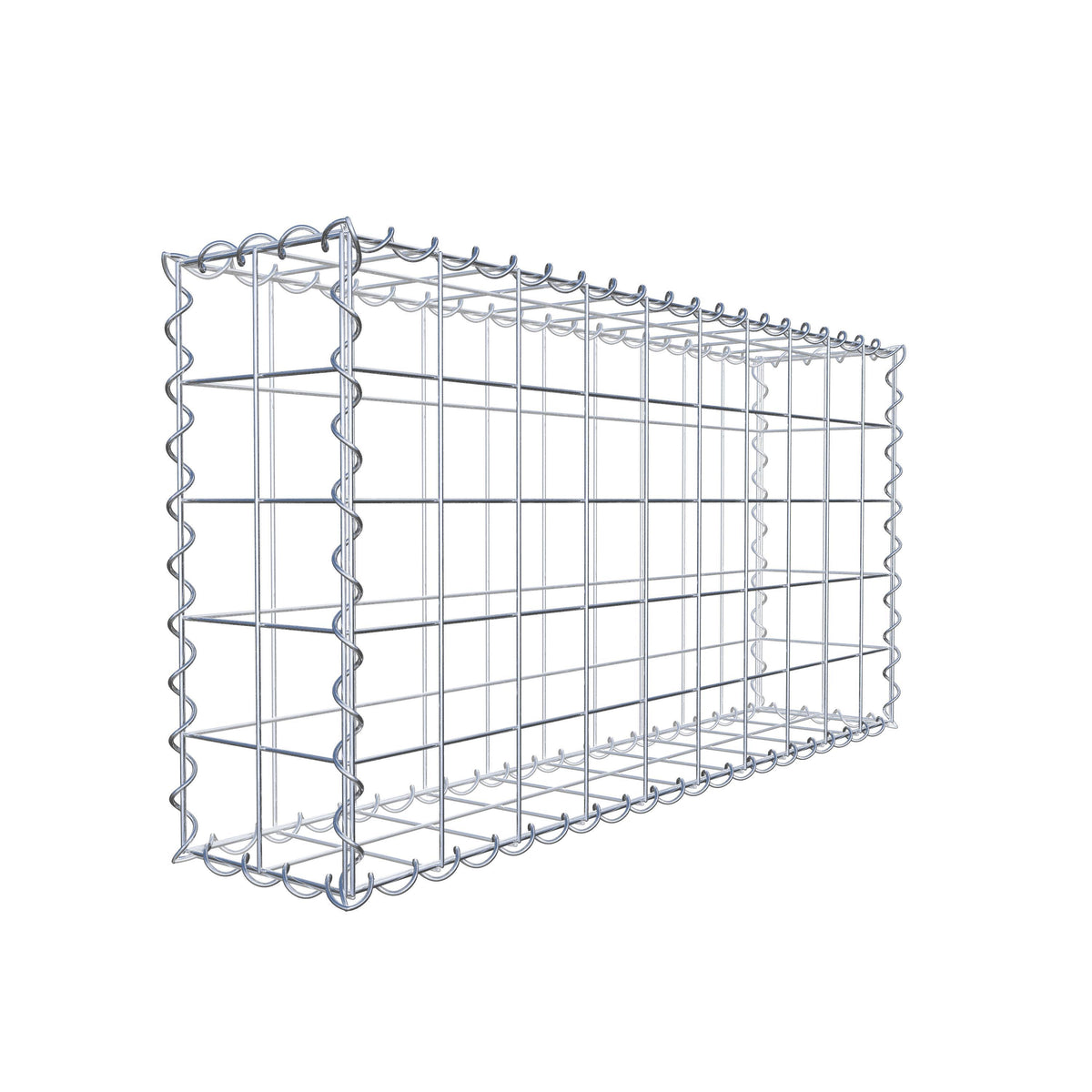 Schanskorf 100 cm x 50 cm x 20 cm (L x H x D), maaswijdte 10 cm x 10 cm, spiraalvormig
