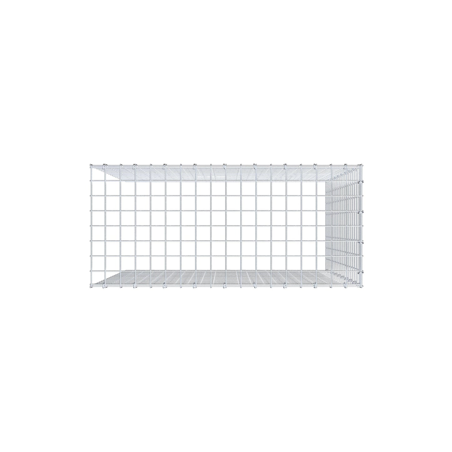 Gavión adicional tipo 4 100 cm x 90 cm x 40 cm (L x A x P), malla 5 cm x 5 cm, anillo en C