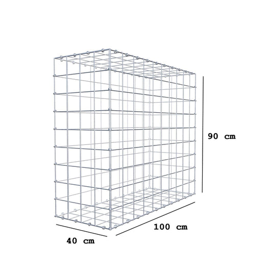Schanskorf 100 cm x 90 cm x 40 cm (L x H x D), maaswijdte 10 x 10 cm, spiraalring