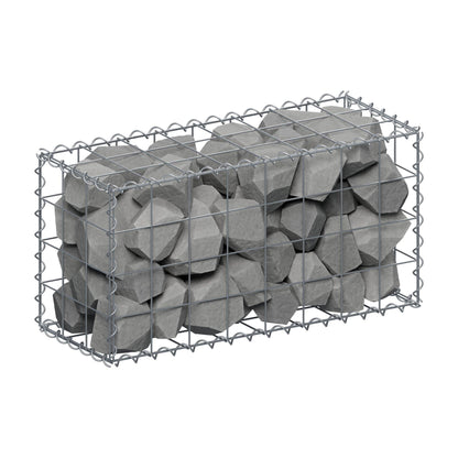 Schanskorf 80 cm x 40 cm x 30 cm (L x H x D), maaswijdte 10 cm x 10 cm, spiraalvormig