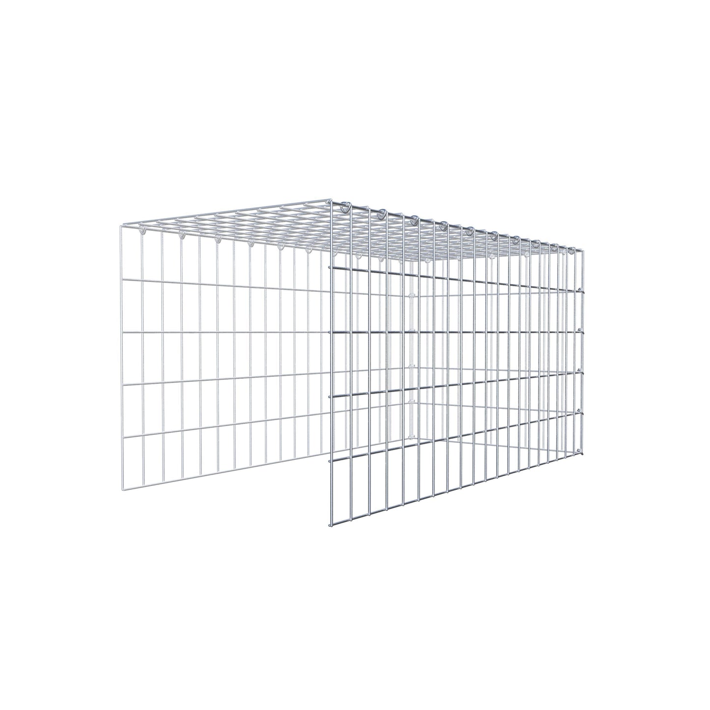 Gavión adicional tipo 4 100 cm x 50 cm x 50 cm (L x A x P), malla 5 cm x 10 cm, anillo en C