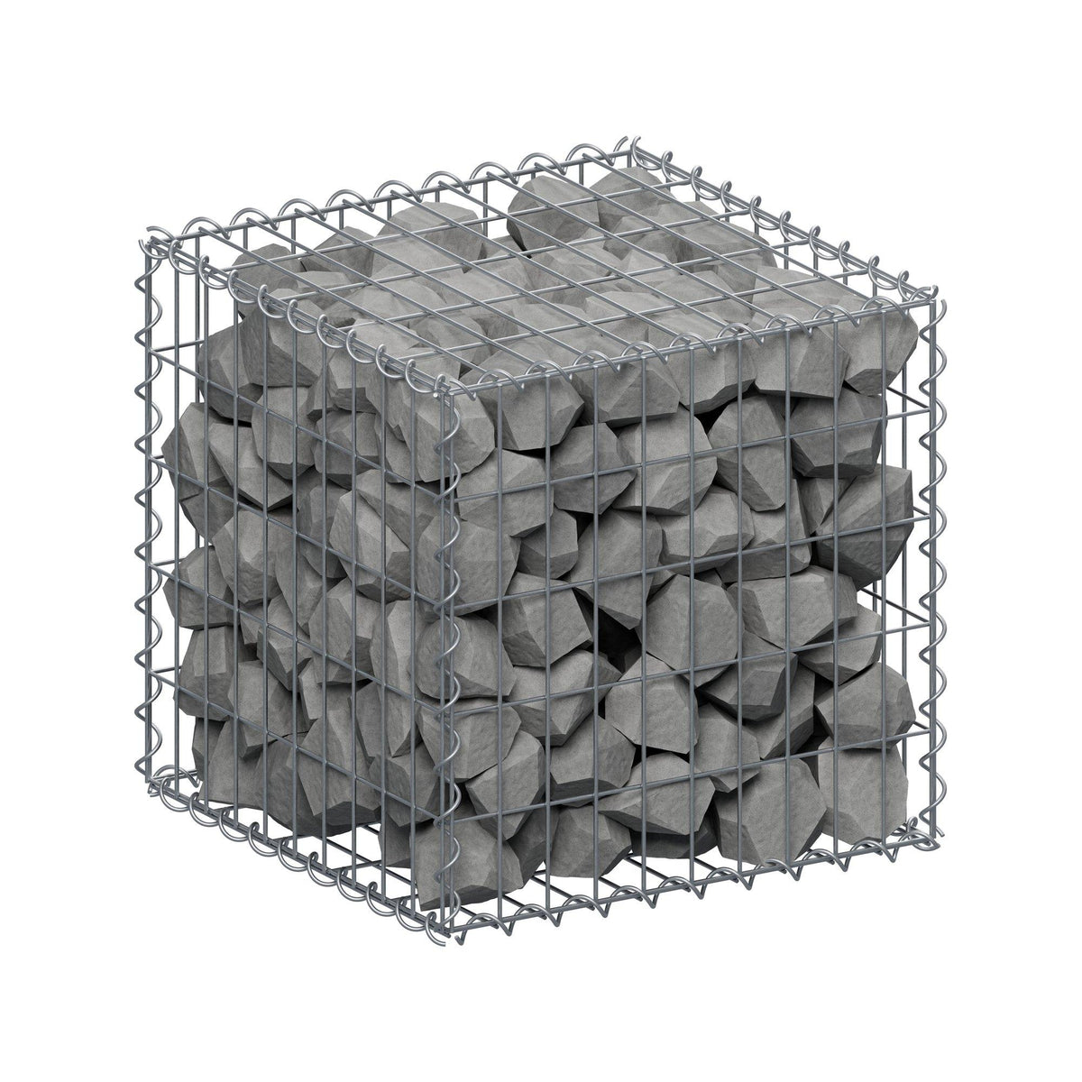 Gabion 50 cm x 50 cm x 50 cm (L x H x D), mesh size 5 cm x 10 cm, spiral