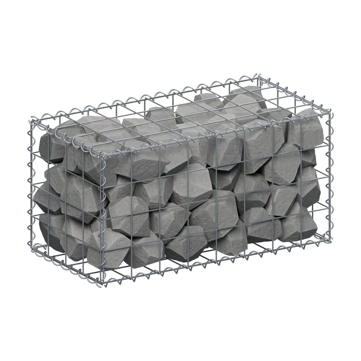 Gabion 80 cm x 40 cm x 40 cm (L x H x D), maskestørrelse 10 cm x 10 cm, spiral