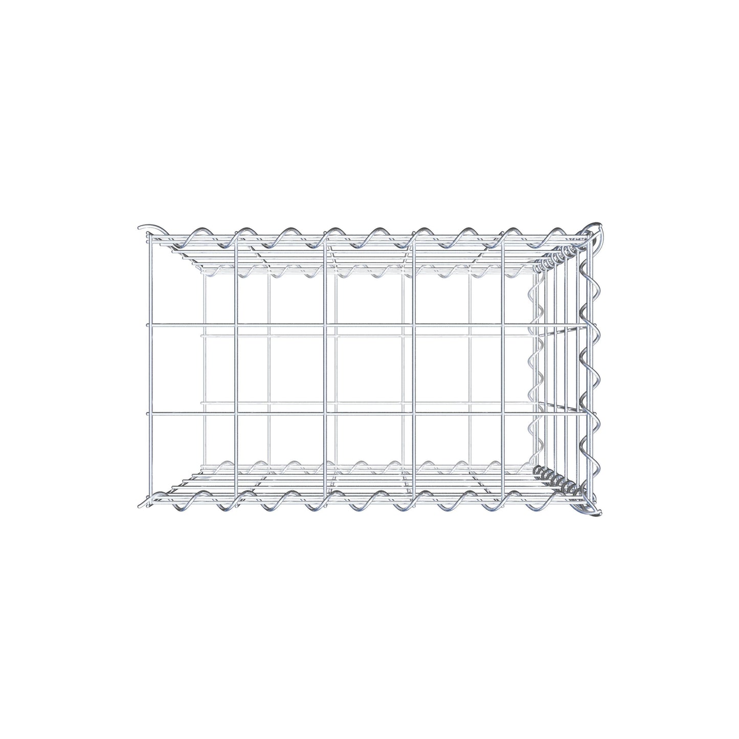 Gabion rapporté type 2 50 cm x 50 cm x 30 cm (L x H x P), mailles 10 cm x 10 cm, spirale