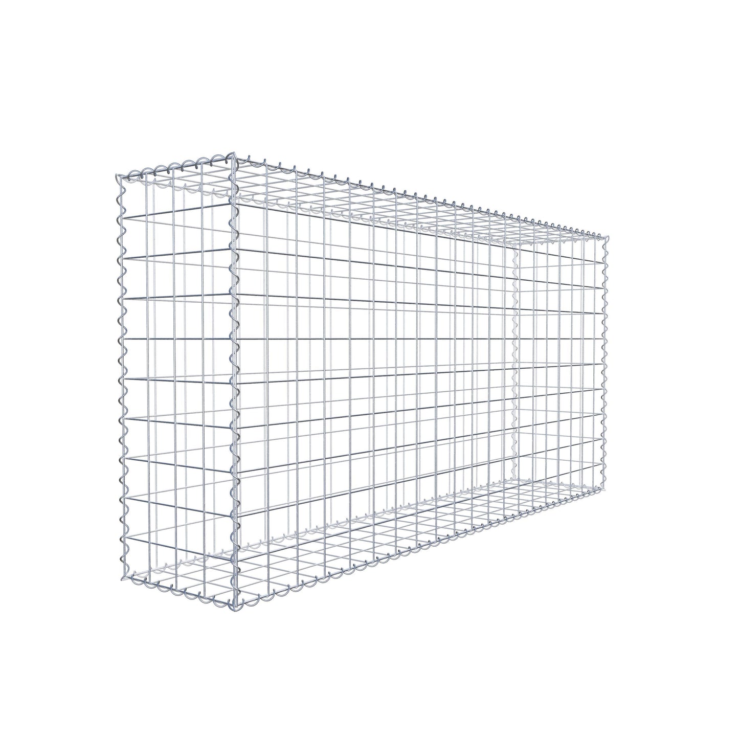 Schanskorf 200 cm x 100 cm x 40 cm (L x H x D), maaswijdte 10 cm x 10 cm, spiraalvormig