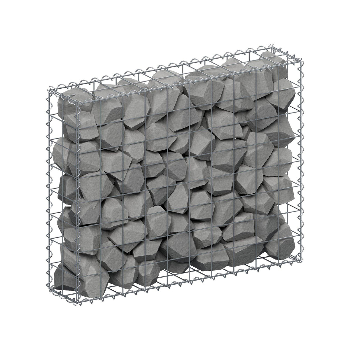 Gabione 100 cm x 80 cm x 20 cm (L x H x T), Maschenweite 10 cm x 10 cm, Spirale