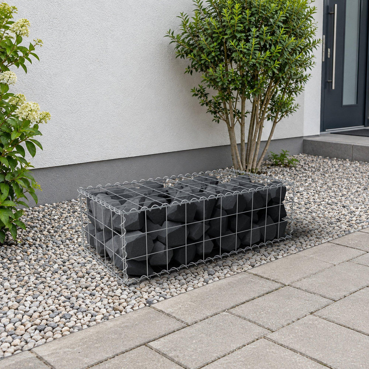 Schanskorf 100 cm x 30 cm x 50 cm (L x H x D), maaswijdte 10 cm x 10 cm, spiraalvormig