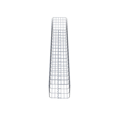 Rechthoekige thermisch verzinkte schanskorfzuil, 32 cm x 32 cm, 200 cm hoog, MW 5 x 10 cm