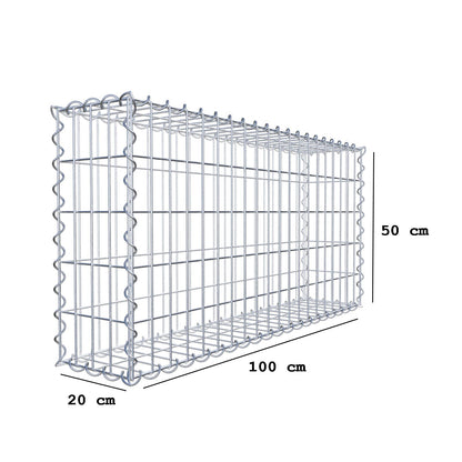 Gabion 100 cm x 50 cm x 20 cm (L x H x P), mailles 5 cm x 10 cm, spirale
