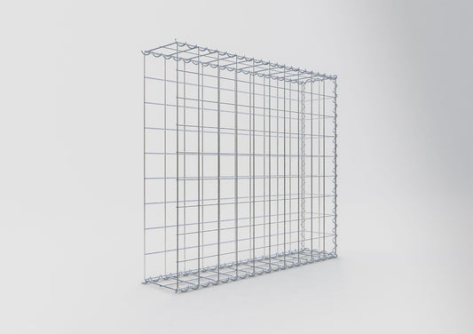 Gabion rapporté type 2 100 cm x 90 cm x 20 cm (L x H x P), mailles 10 cm x 10 cm, spirale
