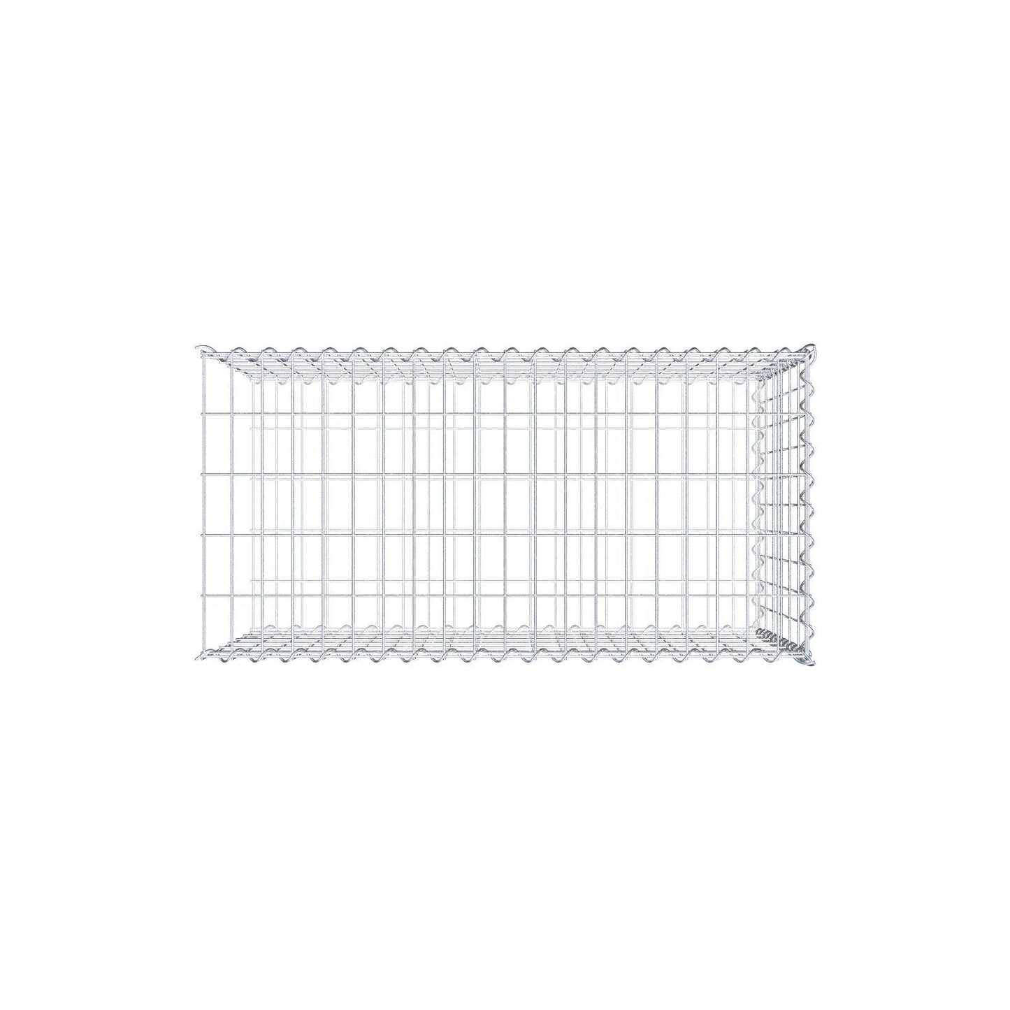 Opvokset gabion type 2 100 cm x 60 cm x 50 cm (L x H x D), maskestørrelse 5 cm x 10 cm, spiral