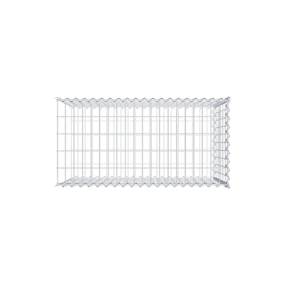 Opvokset gabion type 2 100 cm x 60 cm x 50 cm (L x H x D), maskestørrelse 5 cm x 10 cm, spiral