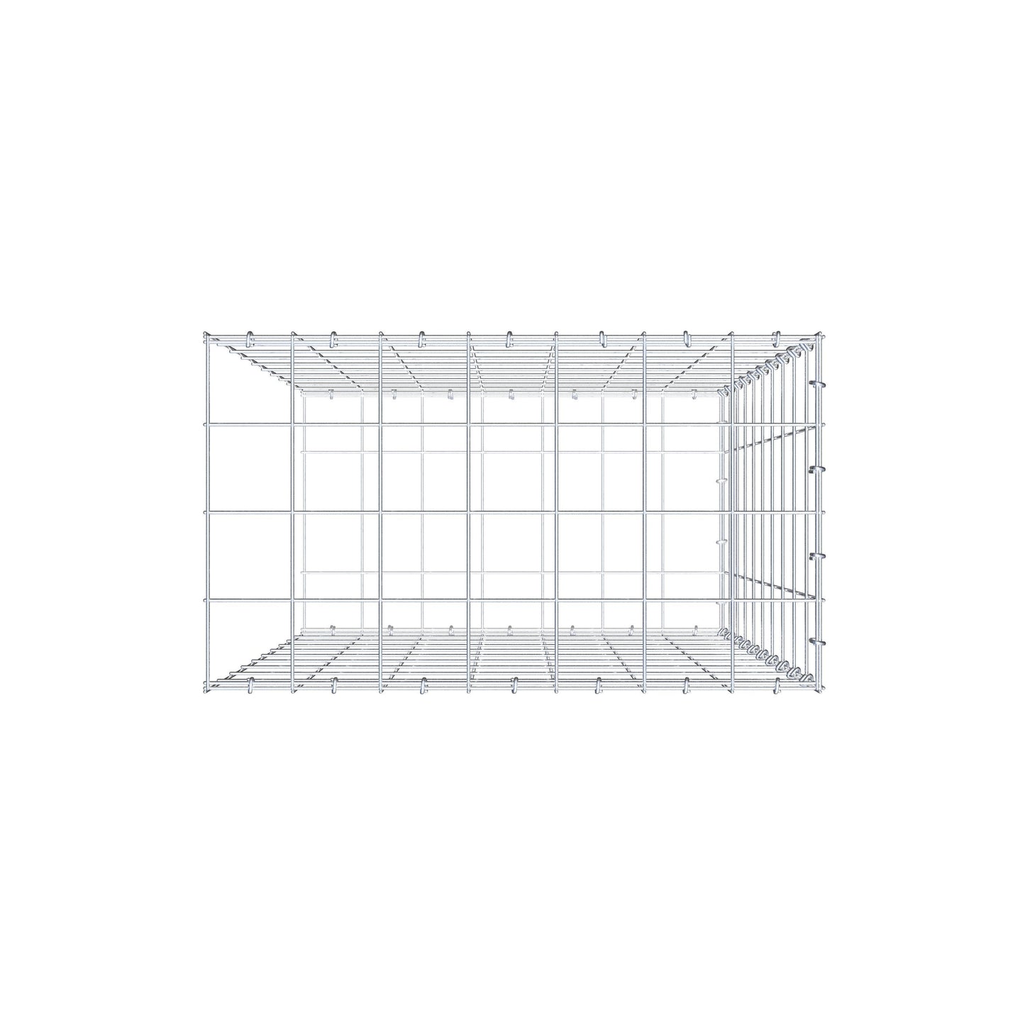 Gavión complementario de tipo 2 100 cm x 70 cm x 40 cm (L x A x P), malla 10 cm x 10 cm, anillo en C