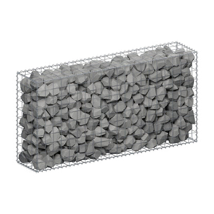 Schanskorf 200 cm x 100 cm x 40 cm (L x H x D), maaswijdte 10 cm x 10 cm, spiraalvormig