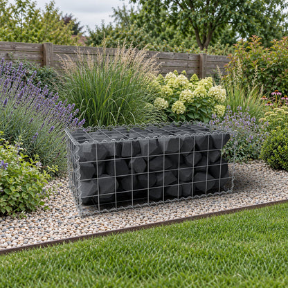 Gabion 100 cm x 40 cm x 50 cm (L x H x D), maskstorlek 10 cm x 10 cm, spiral