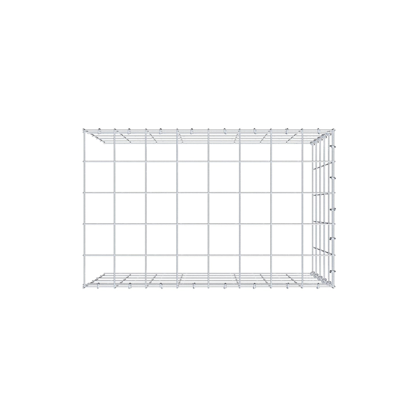 Toegevoegde pool type 4 80 cm x 50 cm x 50 cm (L x H x D), maaswijdte 10 cm x 10 cm, C-ring