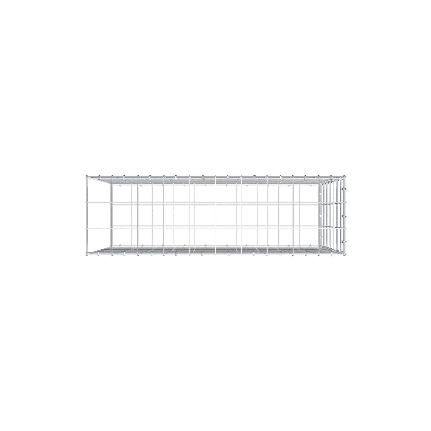 Type 2 oplegkorf 100 cm x 70 cm x 30 cm (L x H x D), maaswijdte 10 cm x 10 cm, C-ring