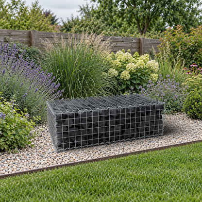 Gabion 100 cm x 30 cm x 50 cm (L x H x D), mesh size 5 cm x 5 cm, spiral