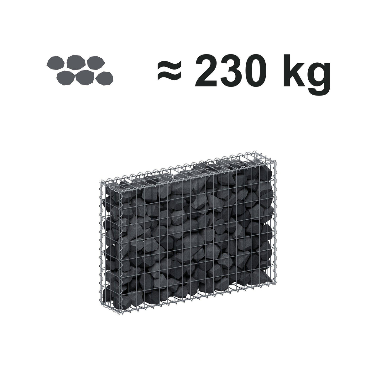 Gabion 100 cm x 70 cm x 20 cm (L x H x P), mailles 5 cm x 10 cm, spirale