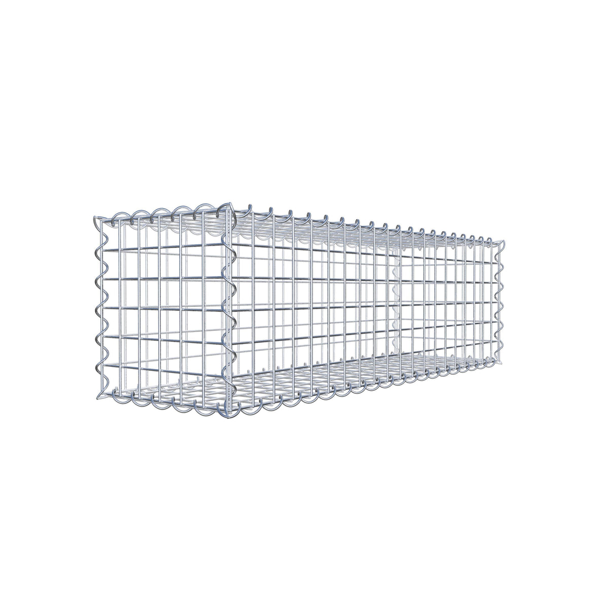 Schanskorf 100 cm x 30 cm x 30 cm (L x H x D), maaswijdte 5 cm x 5 cm, spiraalvormig