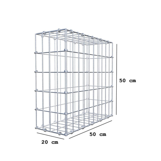 Gabbione 50 cm x 50 cm x 20 cm (L x H x P), maglia 5 x 10 cm, anello a spirale