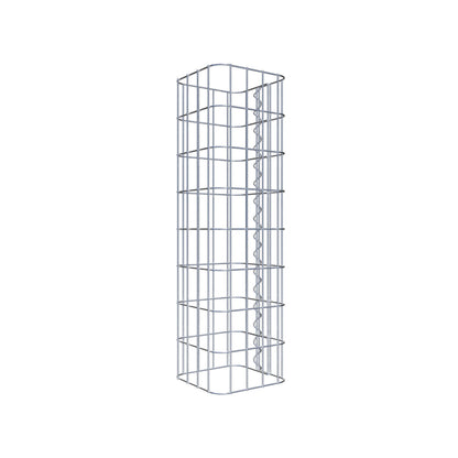 Columna de gaviones, cuadrada 22 cm x 22 cm, 80 cm de altura, MW 5 cm x 10 cm