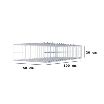 Aangegroeide schanskorf type 2 100 cm x 20 cm x 50 cm (L x H x D), maaswijdte 5 cm x 10 cm, spiraal