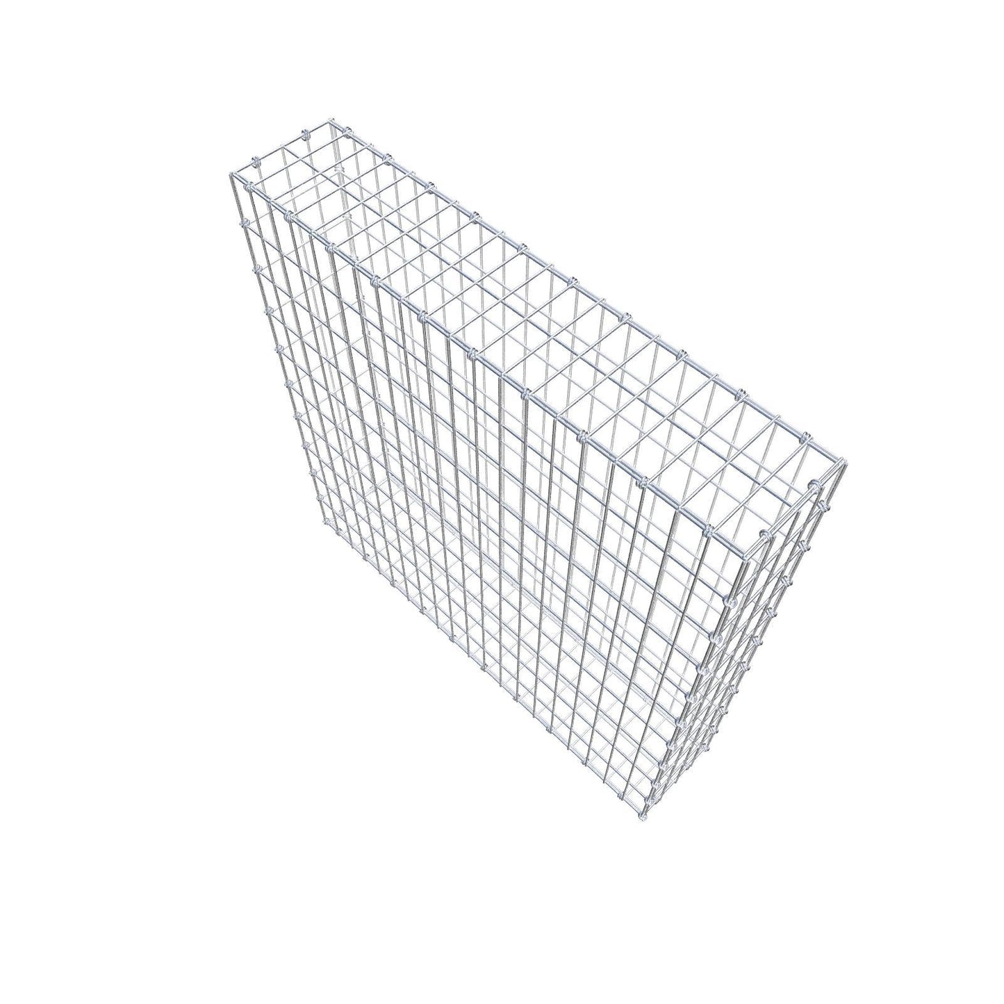 Gabion 100 cm x 100 cm x 20 cm (L x H x D), maskestørrelse 5 x 10 cm, spiralring