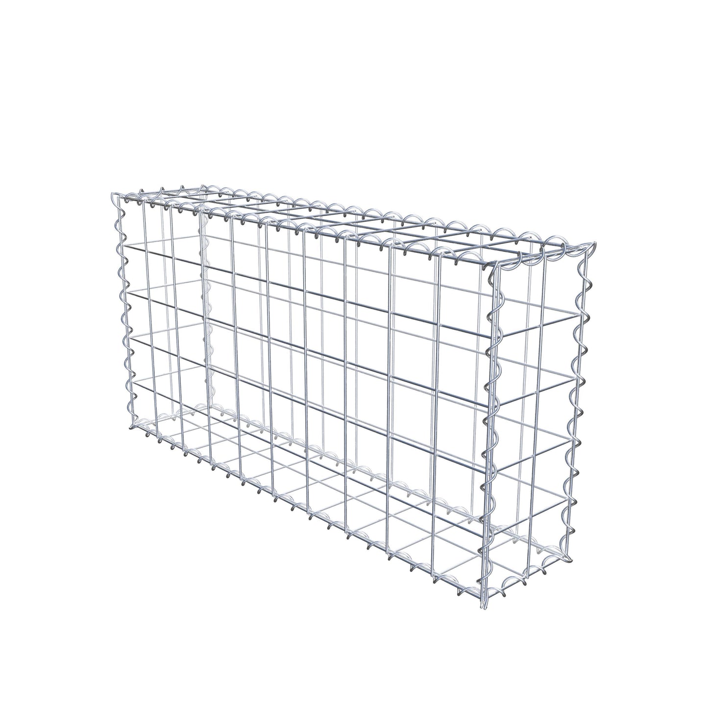 Schanskorf 100 cm x 50 cm x 20 cm (L x H x D), maaswijdte 10 cm x 10 cm, spiraalvormig